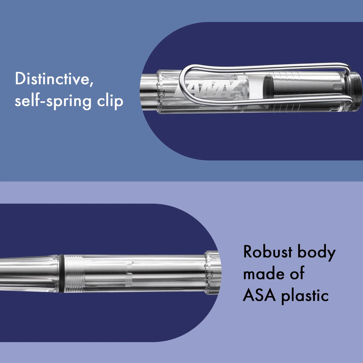 LAMY Safari Rollerball Pen – Vista (Transparent) | Blue Refill, Medium