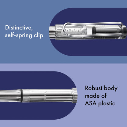 LAMY Safari Rollerball Pen – Vista (Transparent) | Blue Refill, Medium