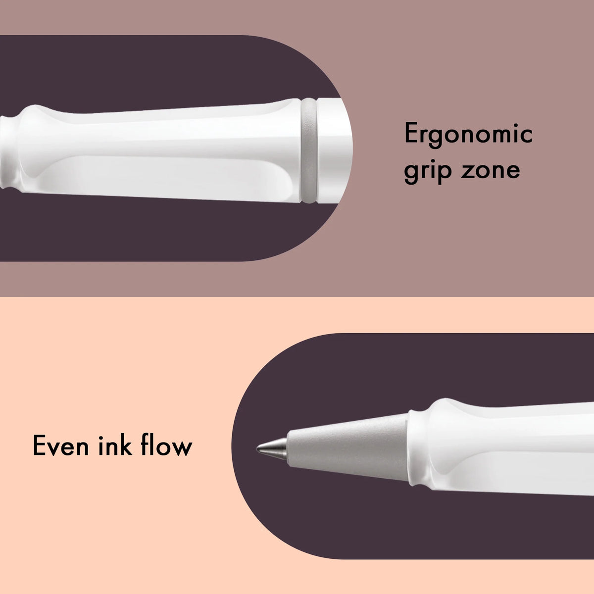 LAMY Safari Rollerball Pen – White | Black Refill, Medium