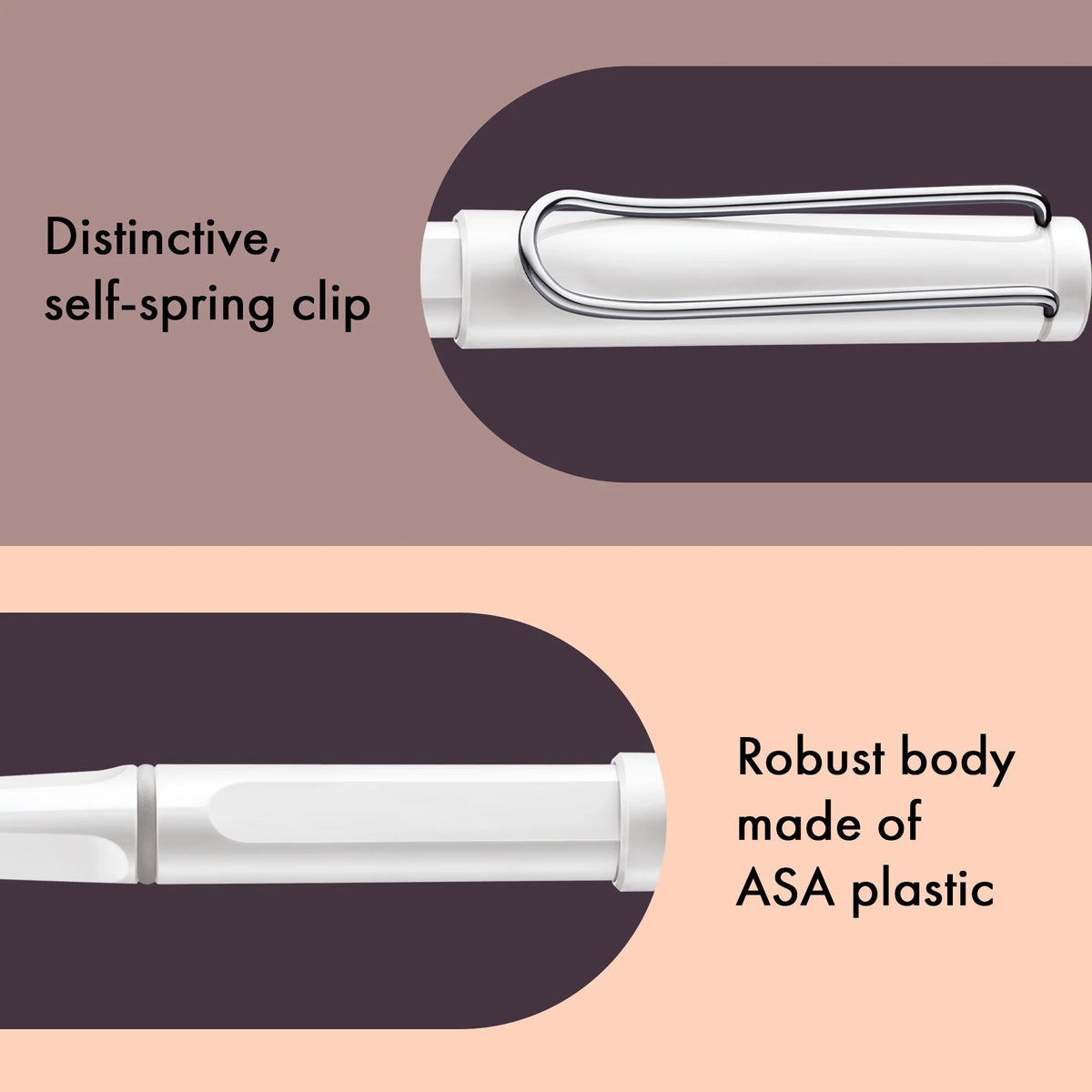 LAMY Safari Rollerball Pen – White | Black Refill, Medium