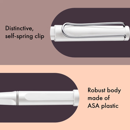 LAMY Safari Rollerball Pen – White | Black Refill, Medium