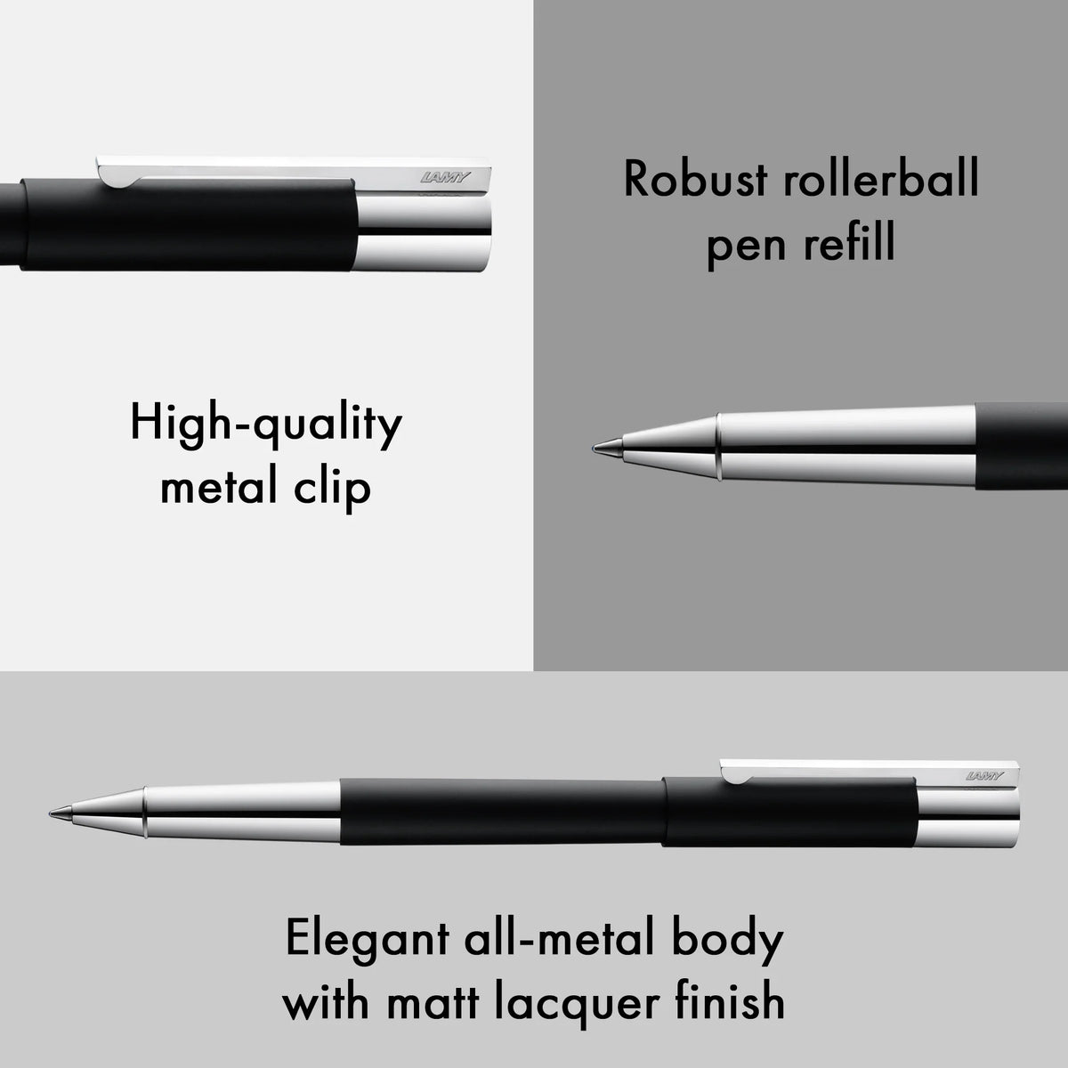 LAMY Scala Rollerball Pen – Black | Black Refill, Medium