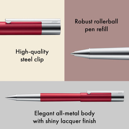 LAMY Scala Rollerball Pen – Piano Red | Black Refill, Medium