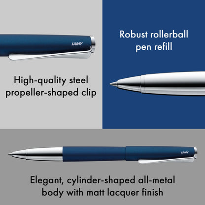 LAMY Studio Rollerball Pen – Imperial Blue | Black Refill, Medium