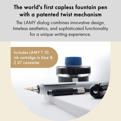 LAMY Dialog Fountain Pen – Palladium