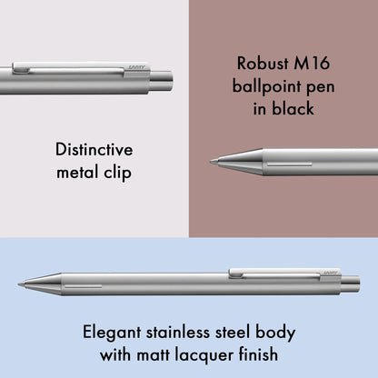 LAMY Econ Ballpoint Pen – Silver | Black Refill, Medium