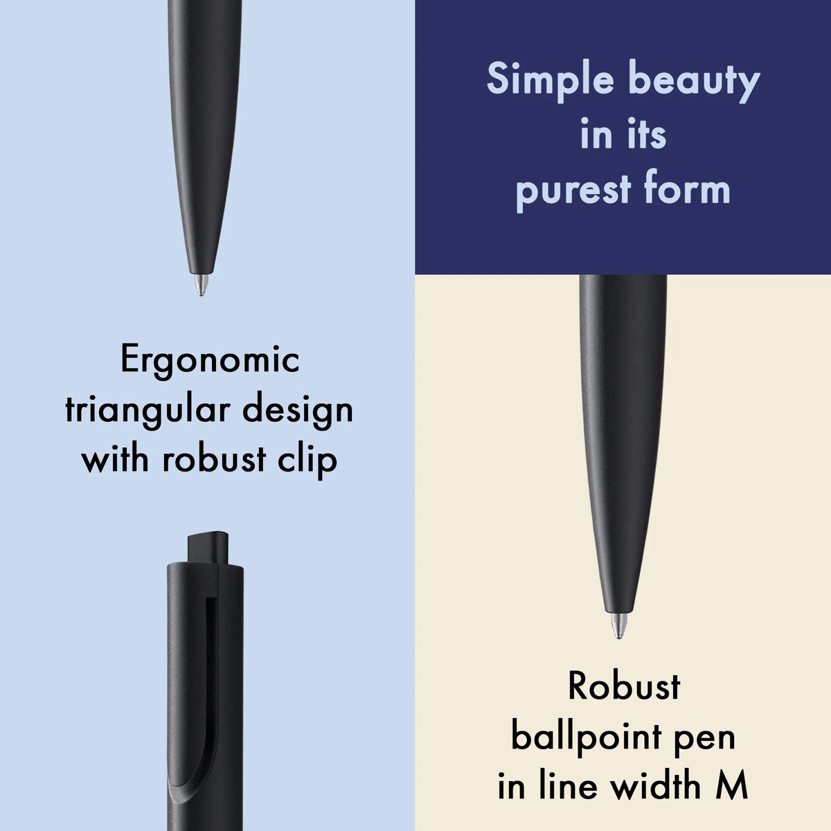 LAMY Noto Ballpoint Pen – Black | Black Refill, Medium