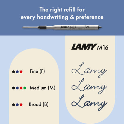 LAMY Noto Ballpoint Pen – Blue & Silver | Black Refill, Medium