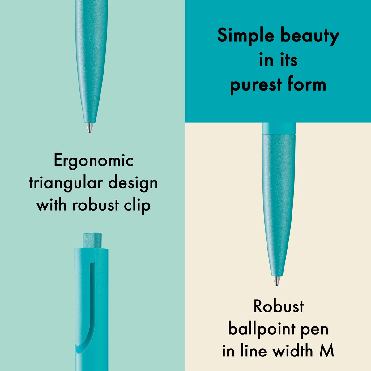 LAMY Noto Ballpoint Pen – Teal | Black Refill, Medium