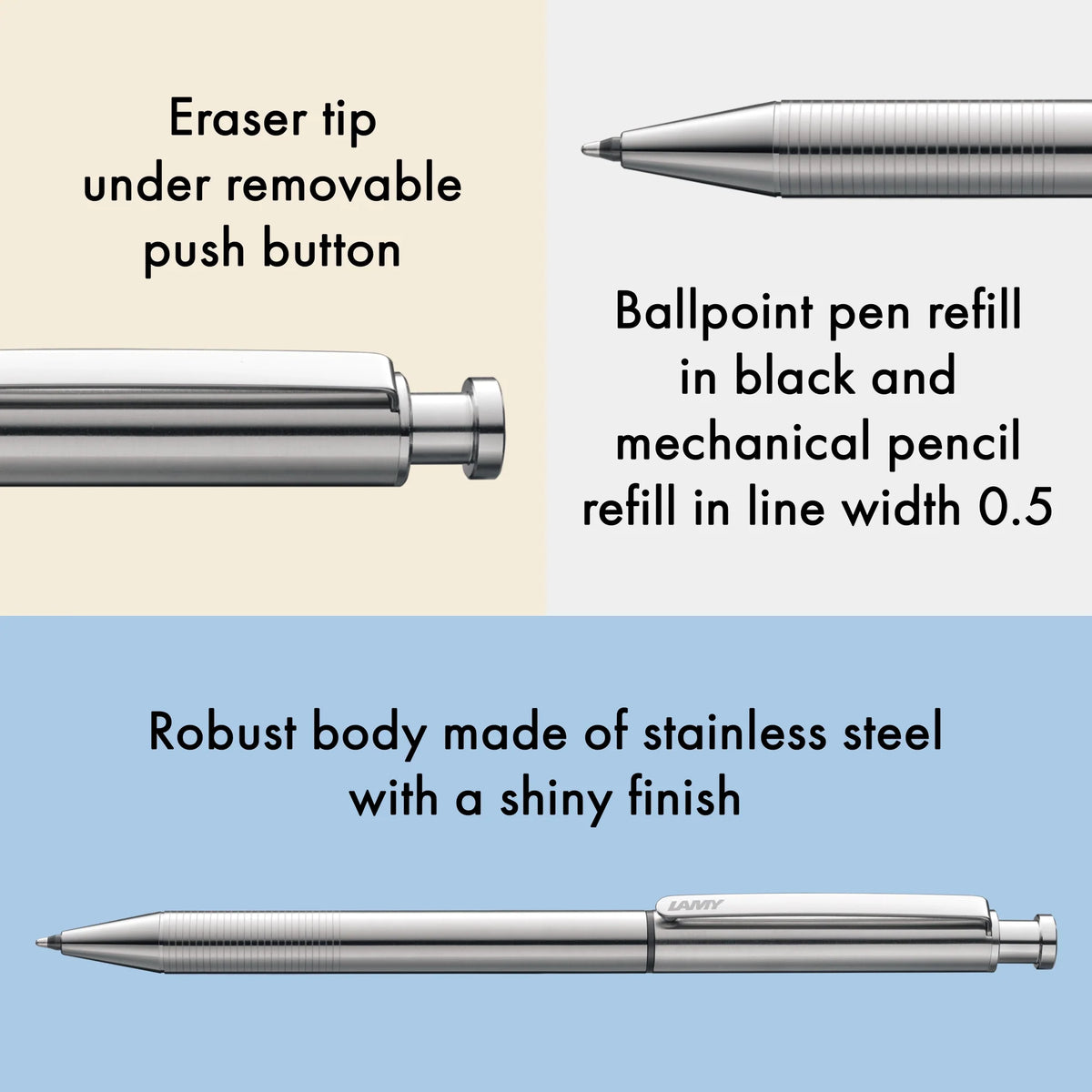 LAMY ST Twin Pen Multisystem Pen – Silver