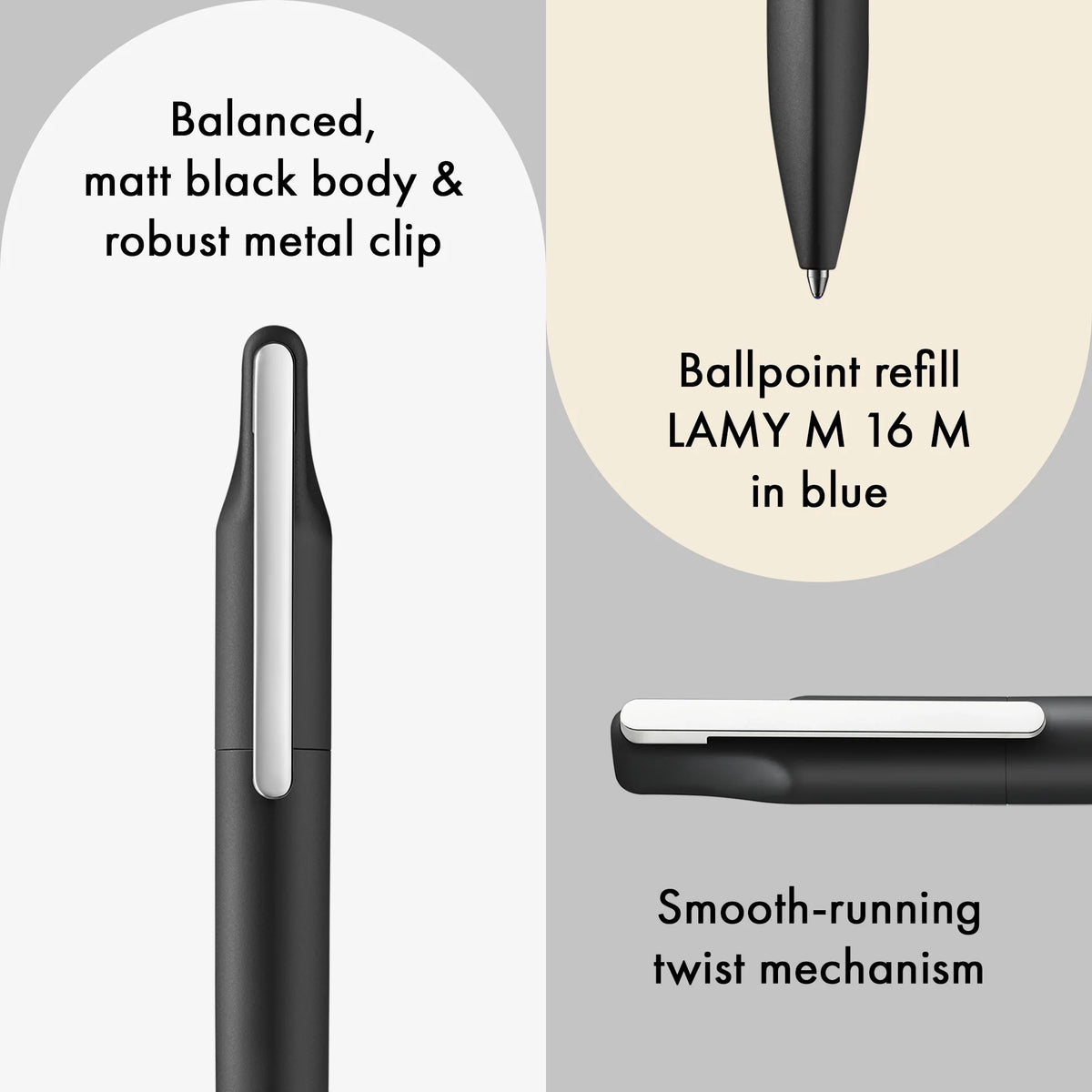 LAMY Xevo Ballpoint Pen – Black | Blue Refill, Medium