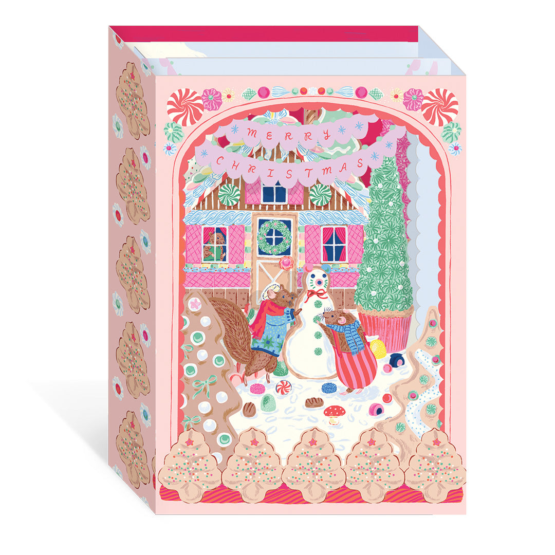 Merry Christmas Gingerbread House 3D Greeting Card (13078)