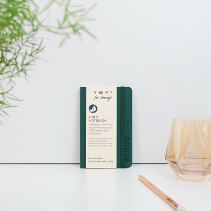 VENT Luxury ETHOS A6 Recycled Leather Pocket Notebook – Emerald Green