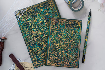Paperblanks Emerald Flower Grande Hardback Journal – Plain, 240 Pages – design detail