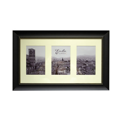 Kenro Emilia Classic Triple Photo Frame Black