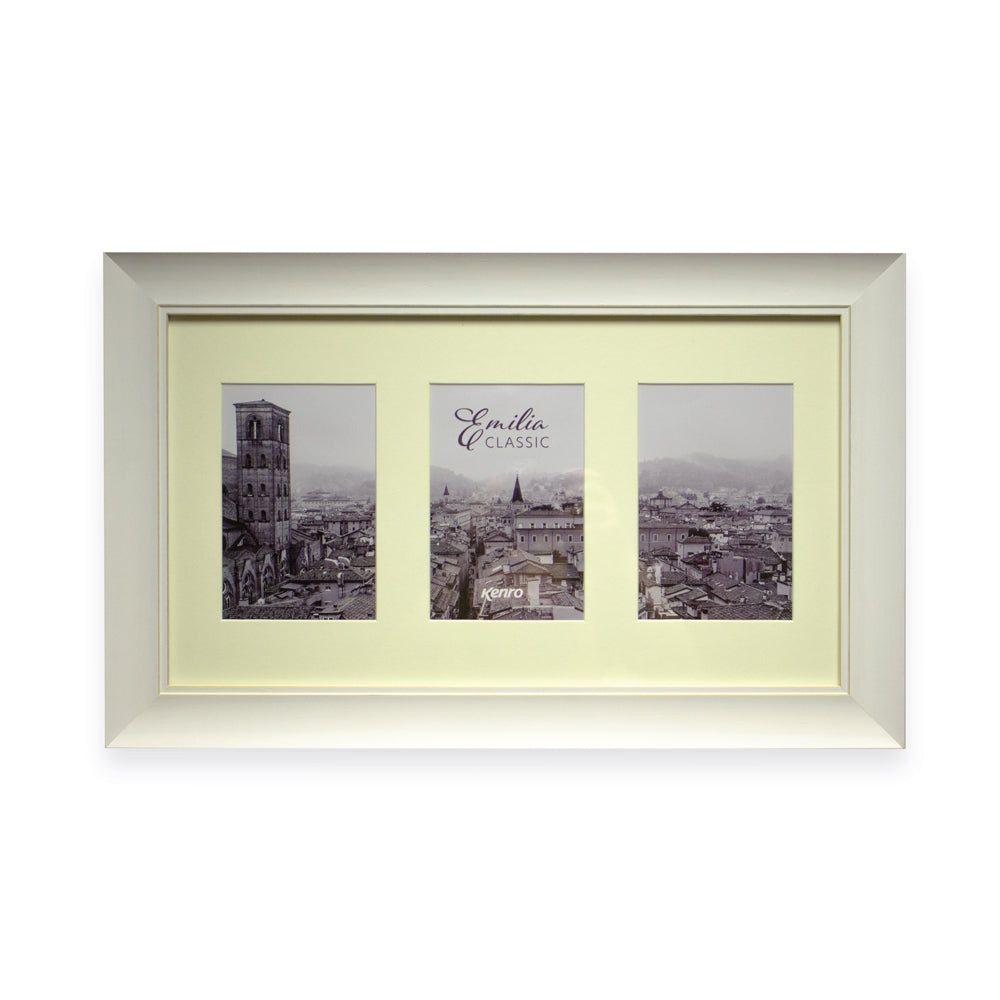 Kenro Emilia Classic Triple Photo Frame White