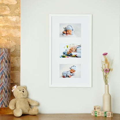Kenro Envoy Classic white triple 6x4 multi-aperture frame
