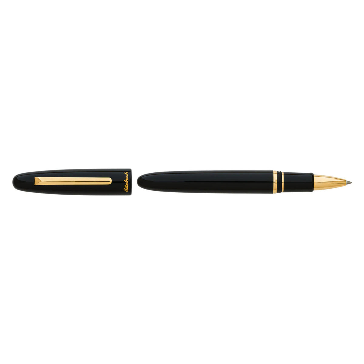 Esterbrook Estie Ebony Black rollerball pen with gold trim