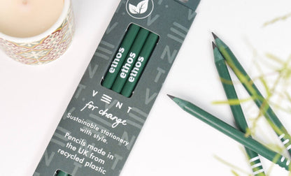 VENT Luxury ETHOS Recycled Pencils, Pack of 3 – Emerald Green