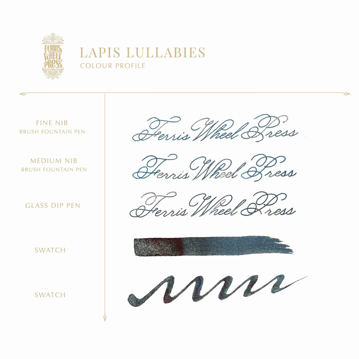 Ferris Wheel Press FerriTales Fountain Pen Ink – Lapis Lullabies, 20ml