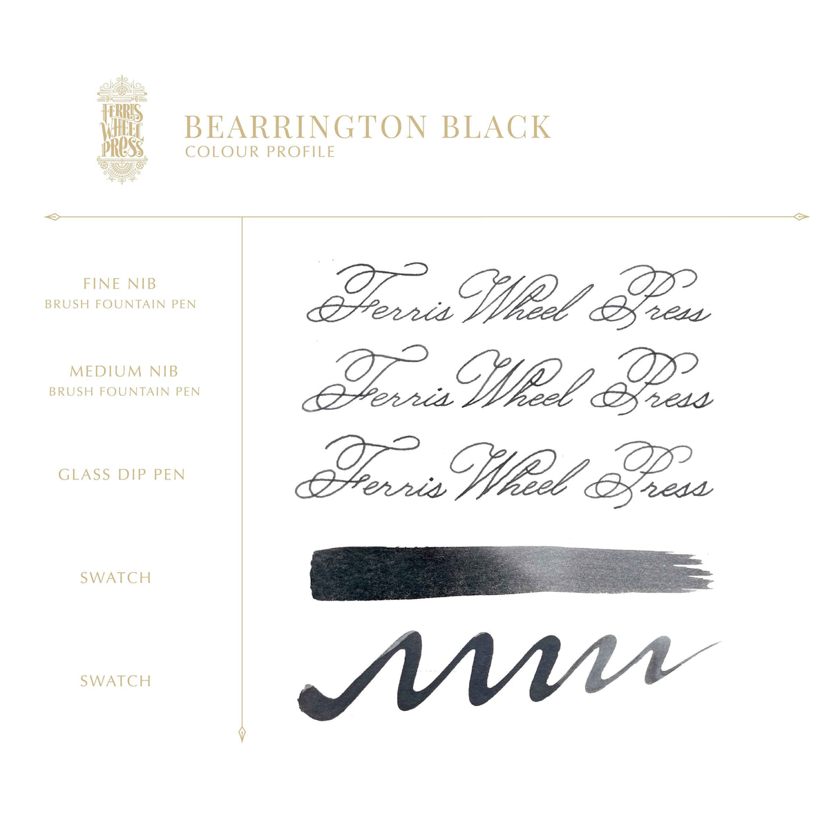 Ferris Wheel Press Fountain Pen Ink – Bearrington Black, 10ml