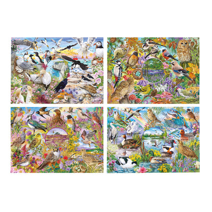 Gibsons RSPB Wings in the Wild 4 x 500 Piece Jigsaw Puzzles