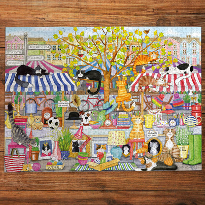 Gibsons Flea Market Moggies 1000 Piece Jigsaw Puzzle