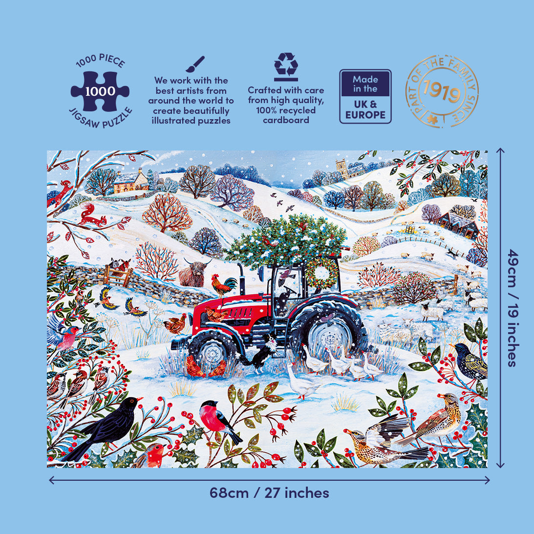 Gibsons Festive Farm 1000 Piece Jigsaw Puzzle