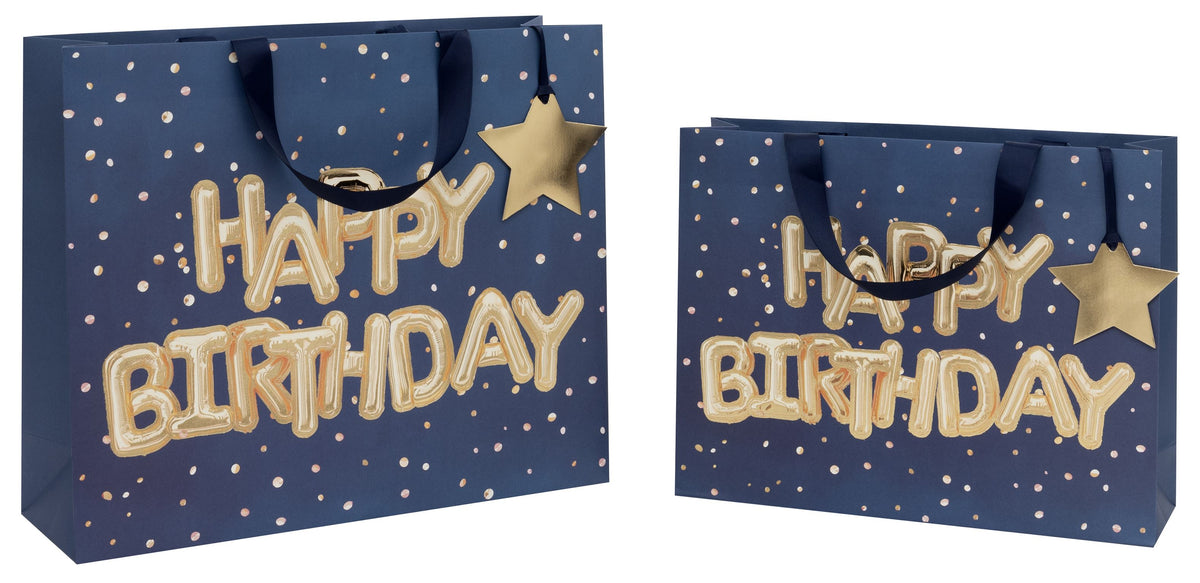 Helium Happy Birthday Blue Gift Bag – detail