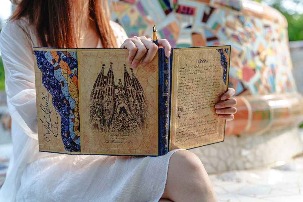 Paperblanks Gaudi, The Manuscript of Reus Ultra Hardback Journal – Plain, 144 Pages – design detail