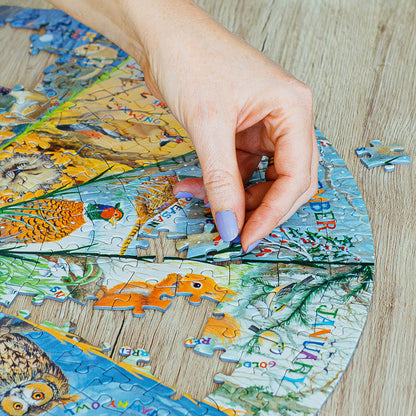 Gibsons National Trust A Year in the Forest 500 Piece Circular Jigsaw Puzzle