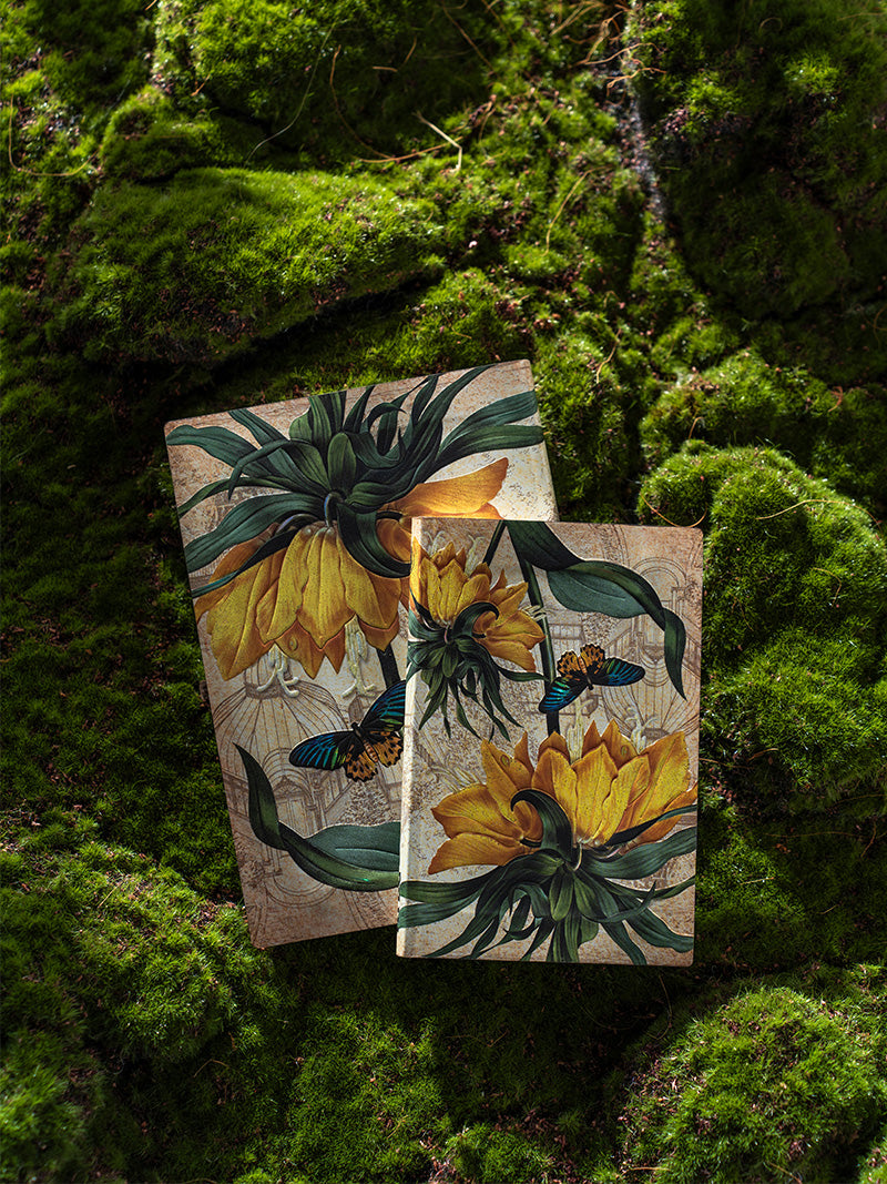 Paperblanks Golden Fritillaria Ultra Softback Flexi Journal – Plain, 176 Pages – design detail