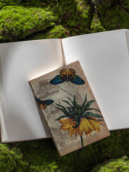 Paperblanks Golden Fritillaria Midi Softback Flexi Journal – Plain, 176 Pages – design detail