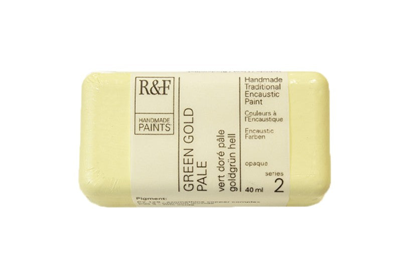 R&F Encaustic Paint 40ml – Green Gold Pale