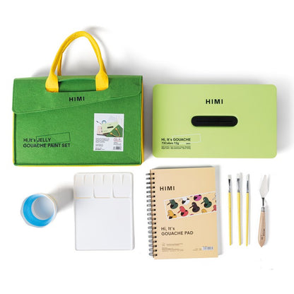 HIMI Twin Cup Gouache Kit - 72 Colours (Apple Green Case)