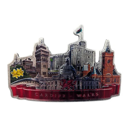 Wales Cardiff Landmarks Foil Magnet