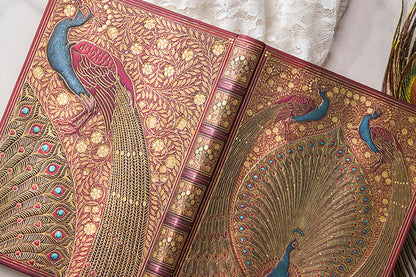 Paperblanks Hafiz’s Peacocks Midi Hardback Journal – Plain, 144 Pages – design detail