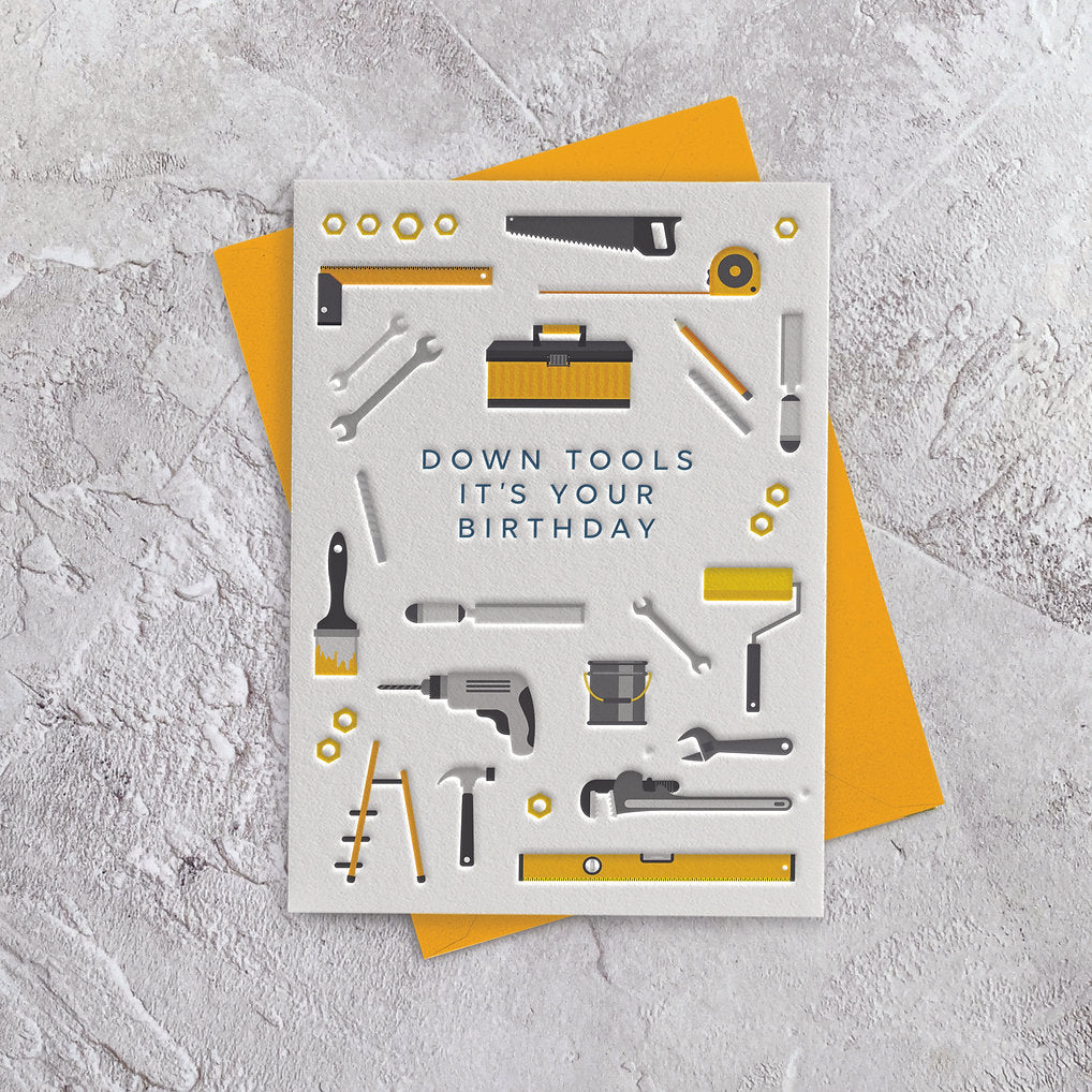 I'mPressed - Down Tools Happy Birthday Greetings Card
