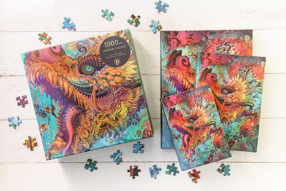 Paperblanks Humming Dragon Maxi Softback Flexi Journal – Dot Grid, 192 Pages – design detail