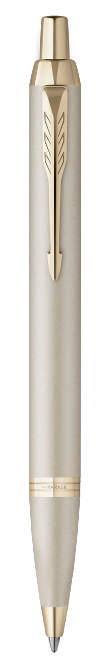 Parker IM Monochrome Ballpoint Pen | Champagne Finish and Trims | Medium Point | Blue Ink | Gift Box