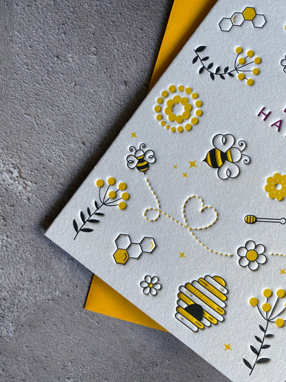 I'mPressed - Bee Happy Greetings Card