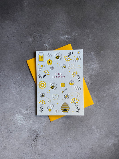 I'mPressed - Bee Happy Greetings Card
