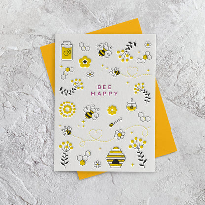 I'mPressed - Bee Happy Greetings Card