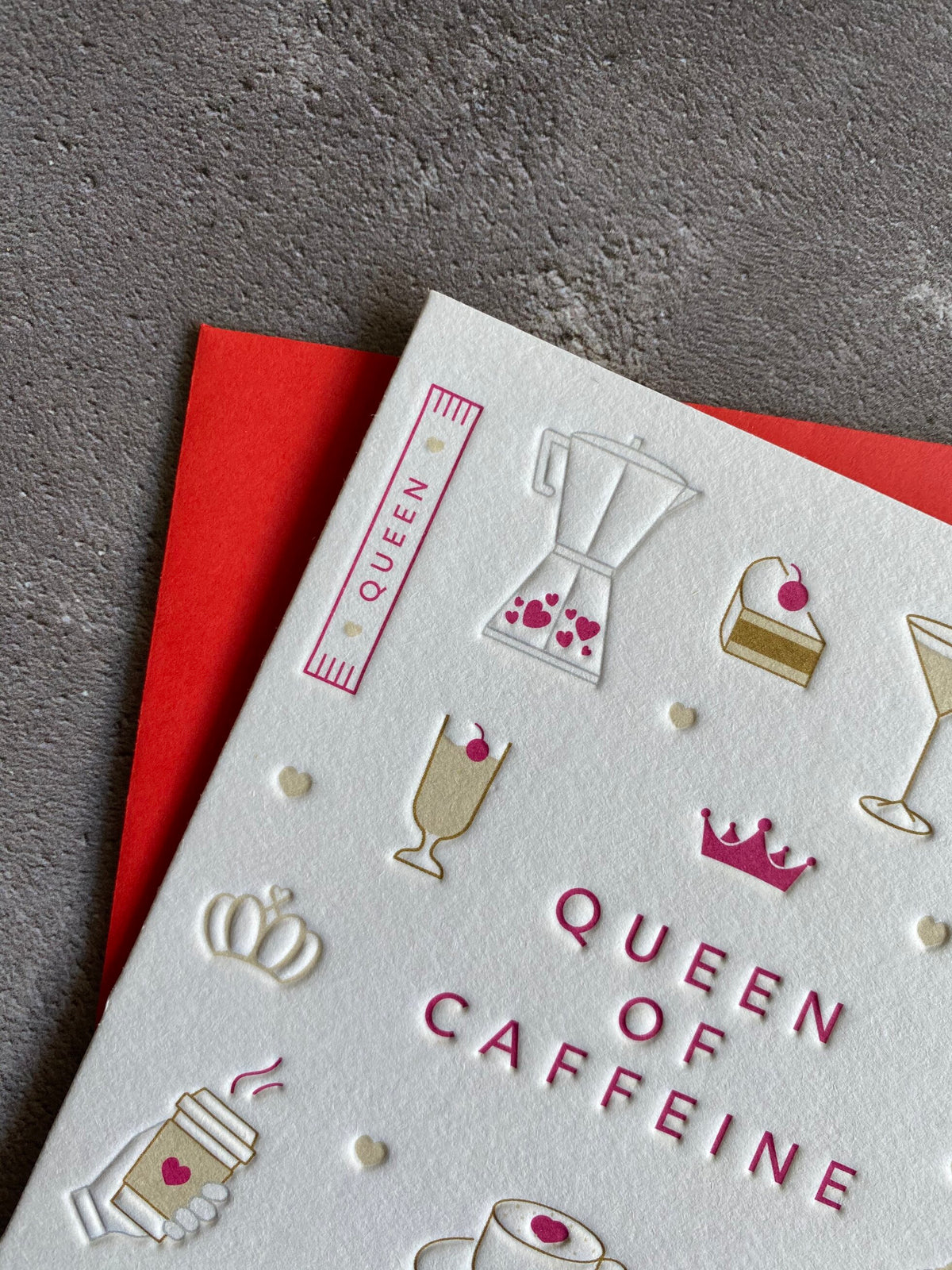 I'mPressed - Queen of Caffeine Greetings Card