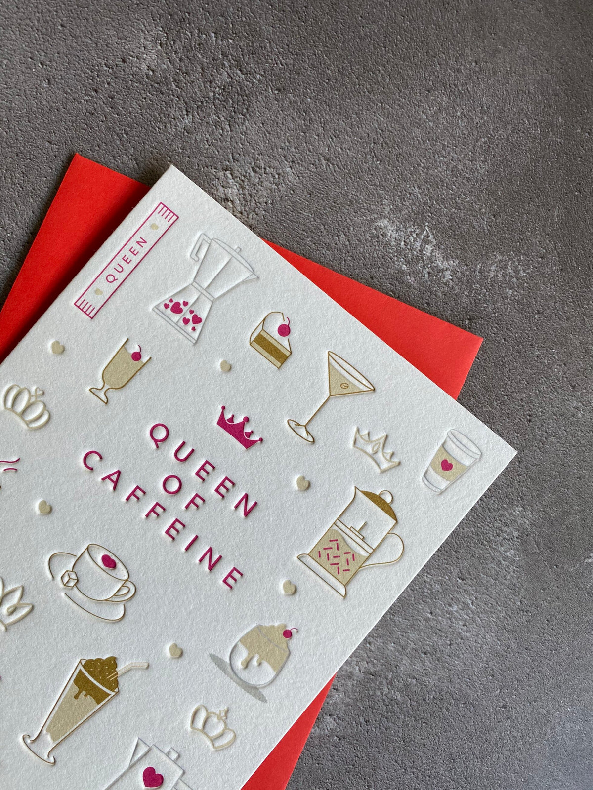 I'mPressed - Queen of Caffeine Greetings Card