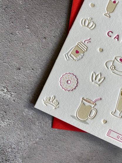 I'mPressed - Queen of Caffeine Greetings Card