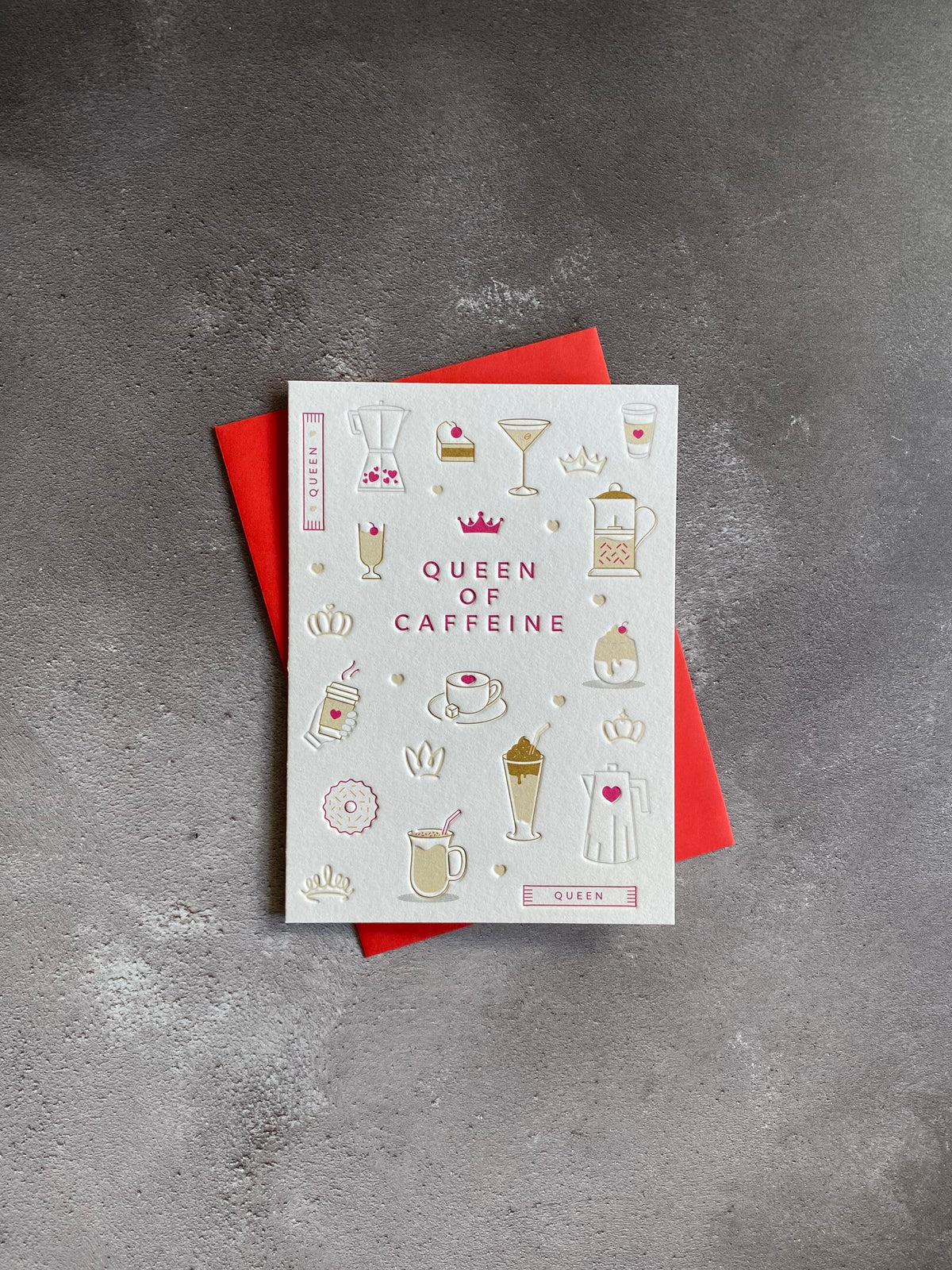 I'mPressed - Queen of Caffeine Greetings Card