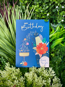 I'mPressed Botanique - Floral Birthday Champagne Greetings Card
