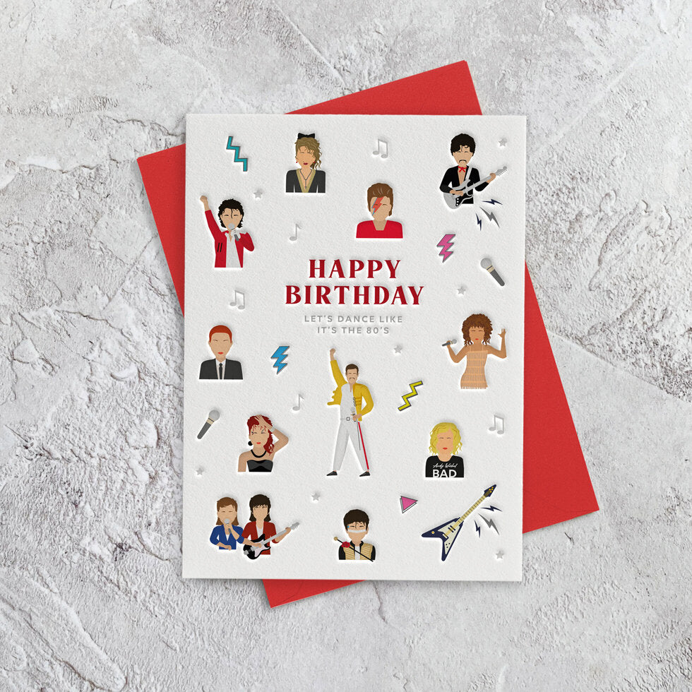I'mPressed Icons - 80's Music Greetings Card