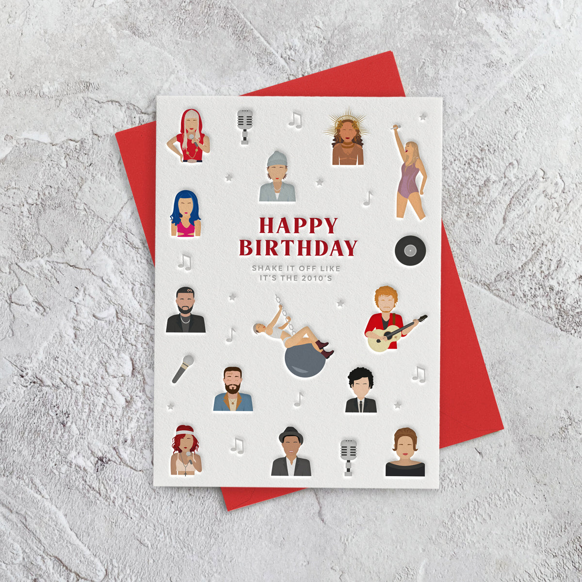 I'mPressed Icons - 10's Music Greetings Card